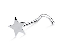 Star Silver Curved Nose Stud NSKB-731s